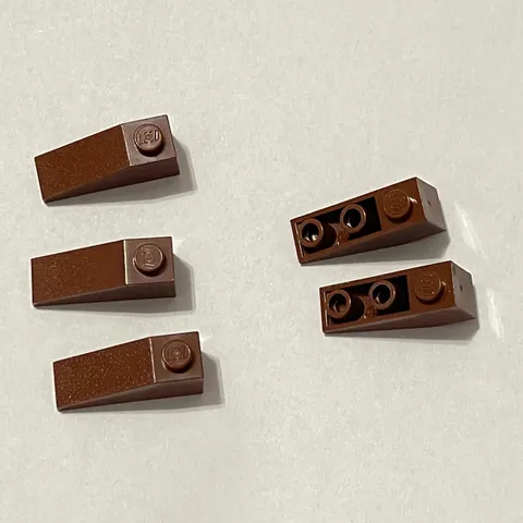 Lego 4286 4287 Reddish Brown Replacement Add-on Pieces Parts Lot of 5