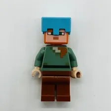 Lego Minifigure Alex - Dark Orange Legs, Medium Azure Helmet min062 Minecraft