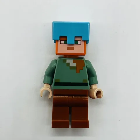 Lego Minifigure Alex - Dark Orange Legs, Medium Azure Helmet min062 Minecraft