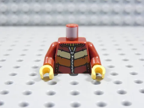 LEGO Dark Red Printed Coat Jacket Torso Minifig Zipper BL