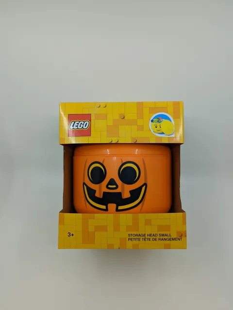 Lego Storage Head Pumpkin Skull Small New in-box Halloween Jack-o-lantern