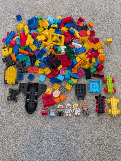 Lego Duplo Large Lot Of Bricks, Minifigures, Vehicles, Rare Parts, Great Value 
