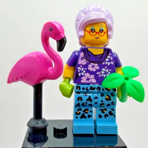 LEGO (71025) CMF Series 19 Gardener w/ Flamingo Minifigure col19-12 Complete New