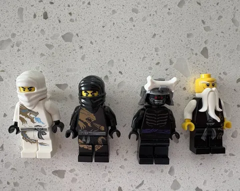 LEGO NINJAGO Minifigure Lot of 4 (Zane DX, Cole DX, Garmadon, Wu)