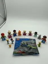 Lego And Lego Duplo Bundle 13 Characters And One Lego City Race Car 