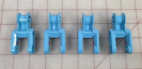 (4) Lego DUPLO Digger Bucket Arm Medium Azure Blue Double Excavator Part  65082