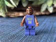 Lego Sports Basketball NBA Minifigure Ray Allen # 34 BUCKS Purple Jersey