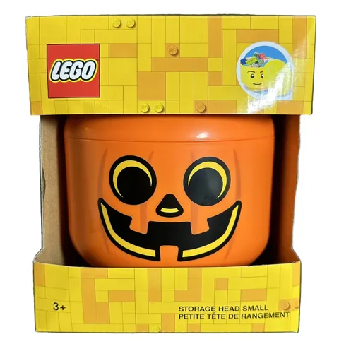 LEGO Halloween Small Storage Pumpkin Head Candy Container w Lid Brand New NIB