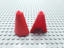 LEGO Lot of 2 Red 2x4x4 Half Cone Shaped Roof Pieces