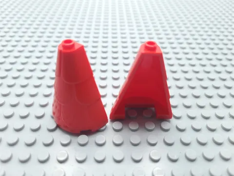 LEGO Lot of 2 Red 2x4x4 Half Cone Shaped Roof Pieces