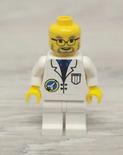 Lego spp014 Space Port Scientist White Legs Minifigure READ!