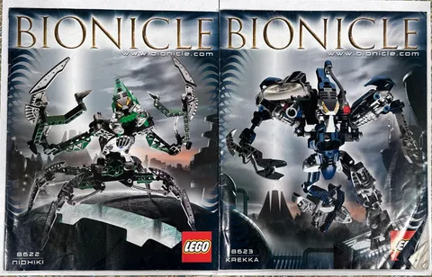 [ Instruction Manual ONLY ] Lego Bionicle 8622 Nidhiki & 8623 Krekka Lot