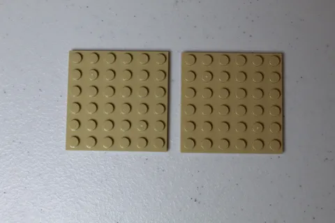 LEGO Parts 3958 (2pcs) Plate 6x6 - Tan