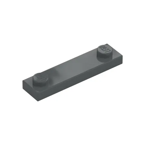 LEGO 50x Dark Bluish Gray Plate, Modified 1 x 4, 2 Studs without Groove inv.591