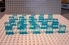 LEGO Trans-Light Blue Panel 1 x 2 x 2 with Side Supports. Lot Of 25.