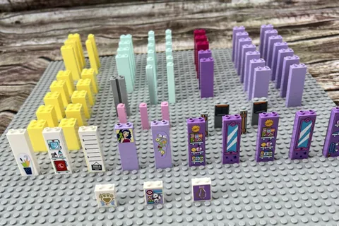 Lego Lot of 71 Block Wall Brick Pillar Columns 1x2x5, 1x1x5, 1x1x3, 1x2x2