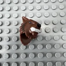 LEGO Minifig Head Modified Werewolf Wolf Reddish Brown in EUC From 9463