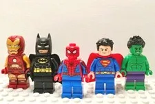 LEGO Super Heroes Minifigure Lot Spider-Man Batman Superman Hulk Iron Man