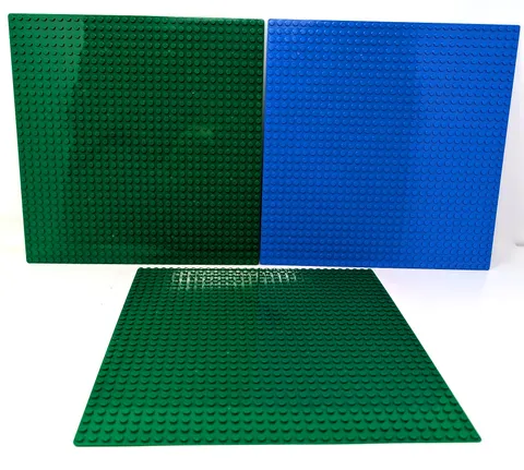 Lego Baseplates 3X Two Green One Blue 32 X 32 Stud Foundation 10in X 10in