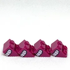 LEGO Parts - Magenta Slope Inverted 45 2 x 2 SMILE PRINT - 3660pb022 - QTY 4