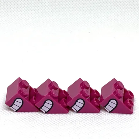 LEGO Parts - Magenta Slope Inverted 45 2 x 2 SMILE PRINT - 3660pb022 - QTY 4