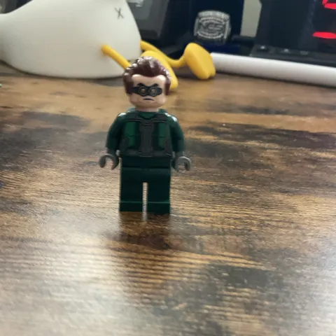LEGO Plastic Minifigure Dark Green Outfit, Brown Hair & Glasses