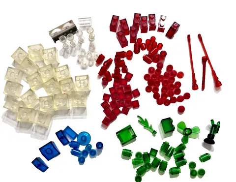 LEGO Translucent Bulk Lot Clear Red Green Blue Trans Transparent Specialty Piece