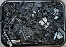 300 Black Lego Pieces Bulk Parts Lot~Bricks, Plates, & Specialty
