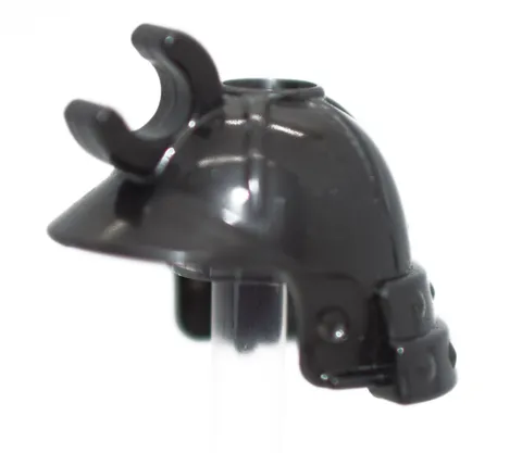 LEGO Pearl Dark Gray Minifigure Helmet with Clip Ninja Samurai 98128 6586360