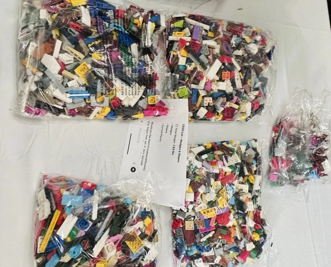 LEGO 7.4 LB Bulk Lot Wedge Slope Parts Mixed Colors MOC Builder Clean