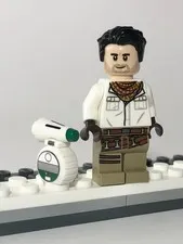 LEGO Star Wars Poe Dameron (White Shirt) Minifigure with D-O - sw1049 - 75249