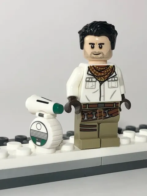 LEGO Star Wars Poe Dameron (White Shirt) Minifigure with D-O - sw1049 - 75249