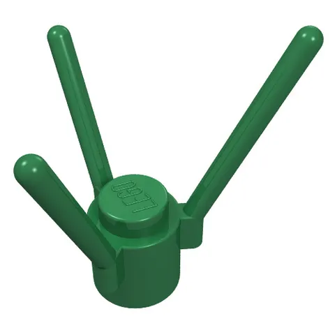5x LEGO® Part 3741 - Plant Flower Stem with Stud and 3 Stems