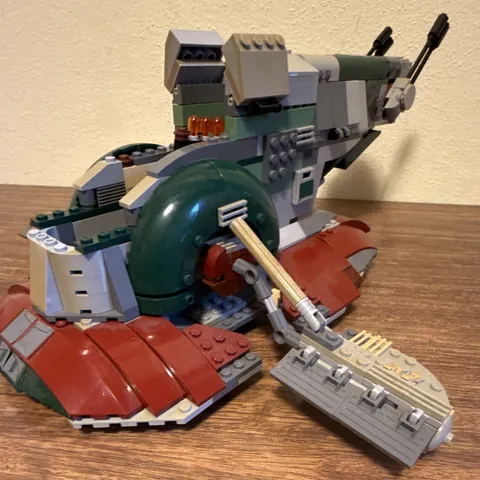 LEGO Star Wars Slave I Assembled Ship Build Plastic Green Gray Red Tan
