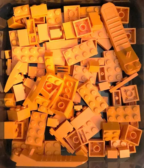 Lego 100 piece Orange Lego lot full of bricks, blocks Variety of Sizes Legos