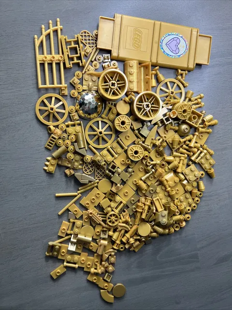 LEGO Mixed Gold Bulk 275 Pieces Pearl Metallic