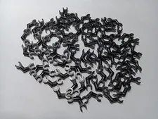 LEGO LOT 72 BLACK SKELETON ARMS BENT HORIZONTAL GRIP #93609
