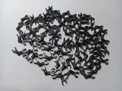 LEGO LOT 72 BLACK SKELETON ARMS BENT HORIZONTAL GRIP #93609