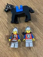 LEGO Vintage Castle Minifigures Lion Knights Crusader Lot with Weapons And Horse