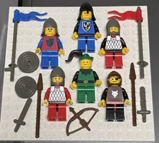 Vintage LEGO Knight Castle Forestmen Wolfpack Minifigures Minifig Weapon Shields