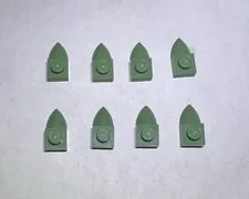 Lego Lot Of 8 Sand Green 1x1 Plate With Tooth Teeth New Part Spike