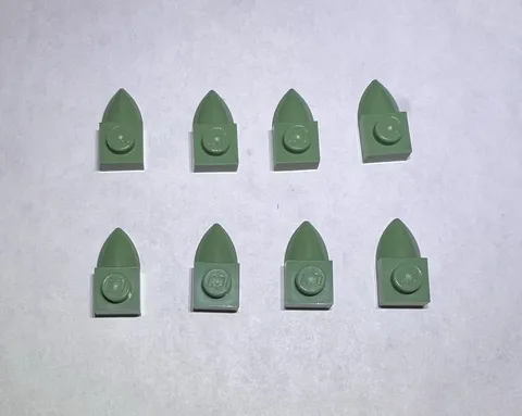 Lego Lot Of 8 Sand Green 1x1 Plate With Tooth Teeth New Part Spike