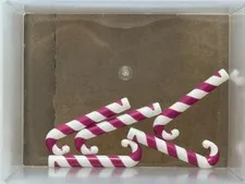 LEGO Parts - White Minifigure, Utensil Cane Candy Stripe - No 1621pb02 - QTY 5
