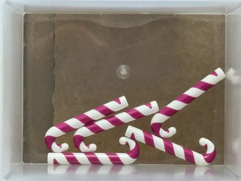 LEGO Parts - White Minifigure, Utensil Cane Candy Stripe - No 1621pb02 - QTY 5