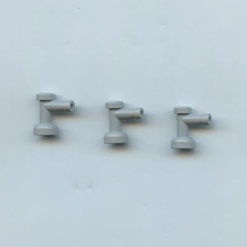 LEGO x 3 Light Bluish Gray Tap 1 x 1 with Hole in Nozzle End 4599a