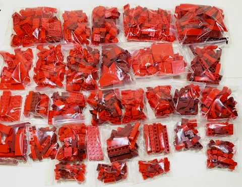 Lego Bricks Arch Curved Slope Brackets SNOT Panels 800+pc Bulk Mixed Lot RED
