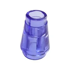 LEGO 100x Trans-Purple Cone 1 x 1 with Top Groove inv.622