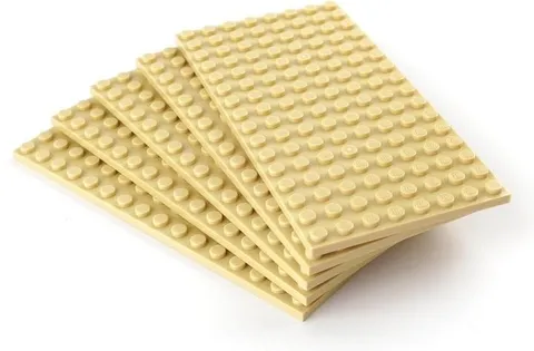 LEGO Base Plate 8x16 5 Pcs Tan OCRA 92438 5X