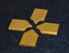 (4) 2X3 Gold Smooth Finishing Tile w/ Pointed End Bricks ~ NEW Lego Parts ~