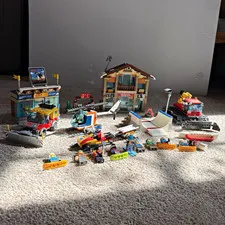 LEGO Ski Patrol Bulk Lot Helicopter Snow Groomer Vehicles Minifigures Ramp